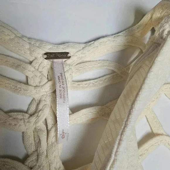 Free People Affairs‎ In Versailles Peplum,Macrame boho,hippiechic Tank SZ LARGE - Picture 9 of 9